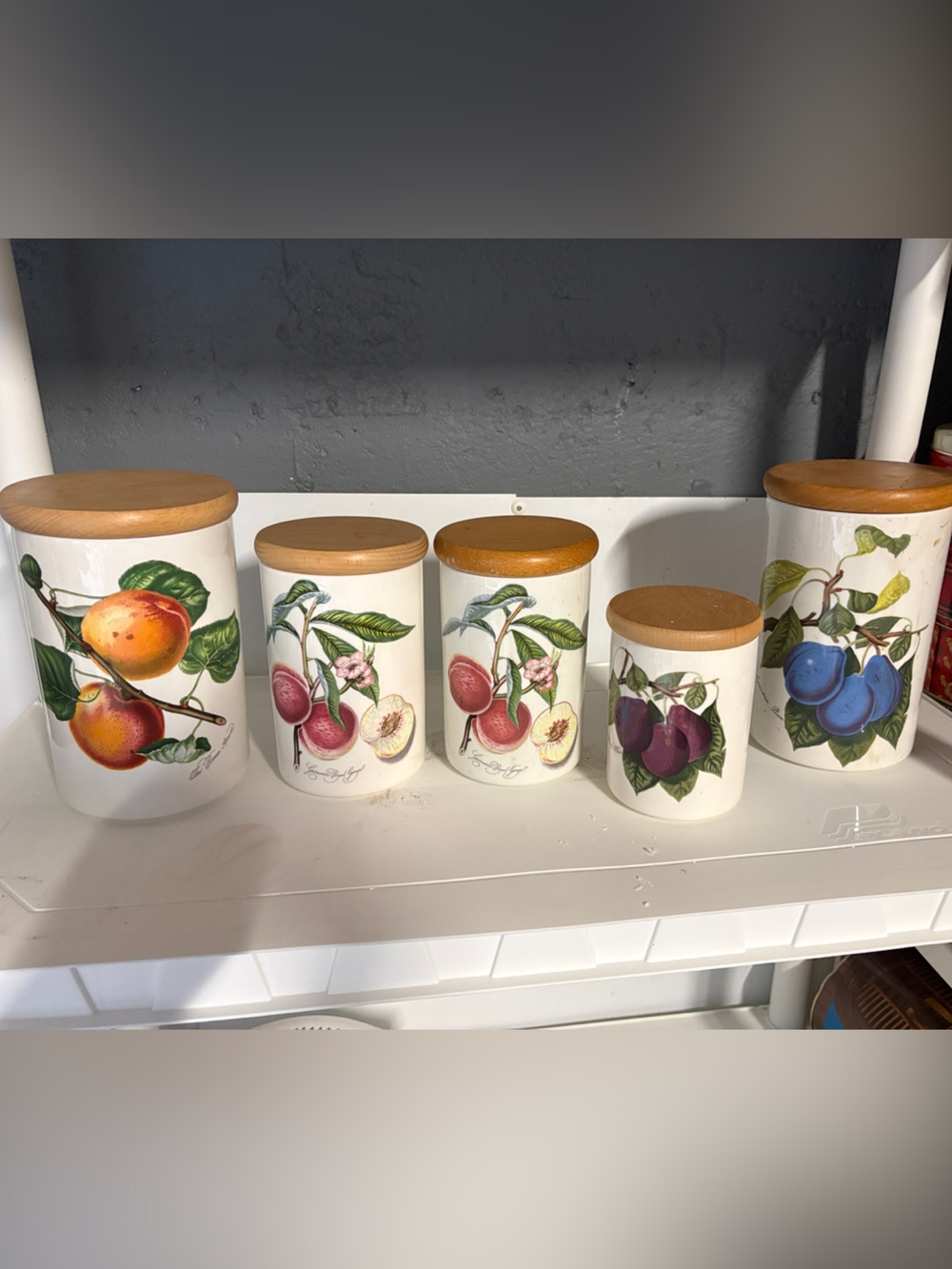 Portmeirion White Ceramic Fruit Canister Set